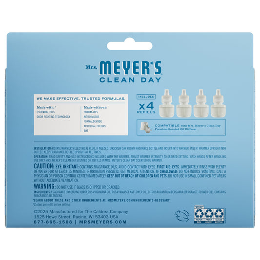 Mrs. Meyer's Rain Water 4-Pack Plug-In Scented Oil Refills