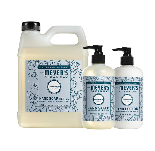 Mrs. Meyer's Snowdrop 3-Count Hand Care Bundle