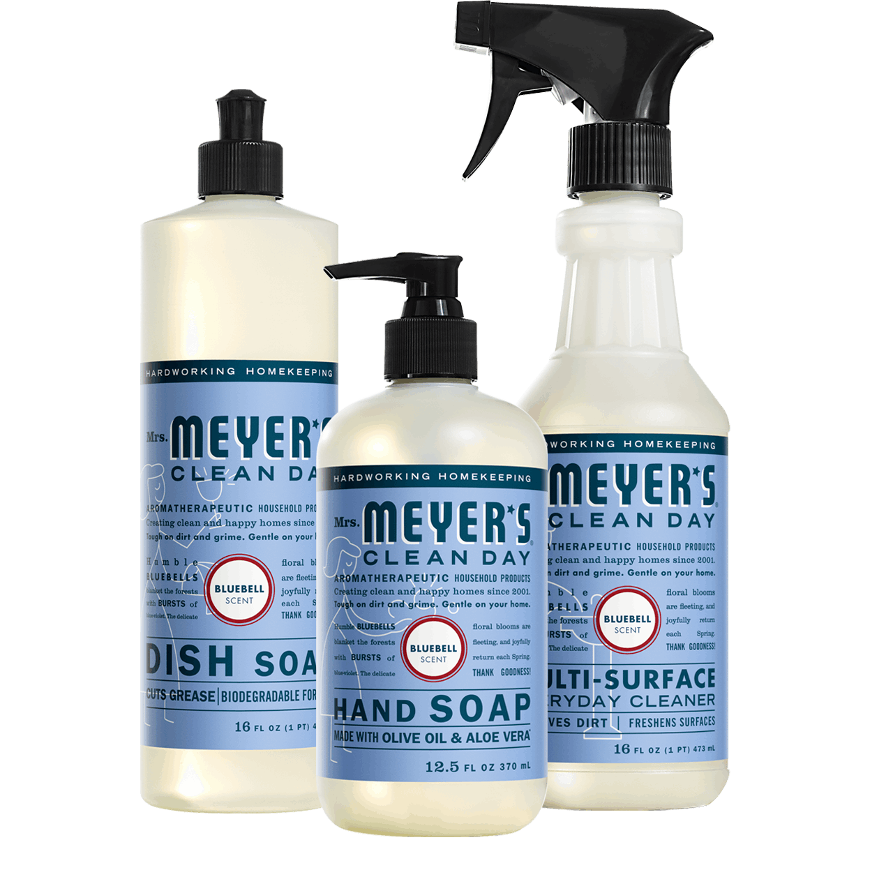 Mrs. Meyer's Bluebell Essential Kitchen Cleaning Set