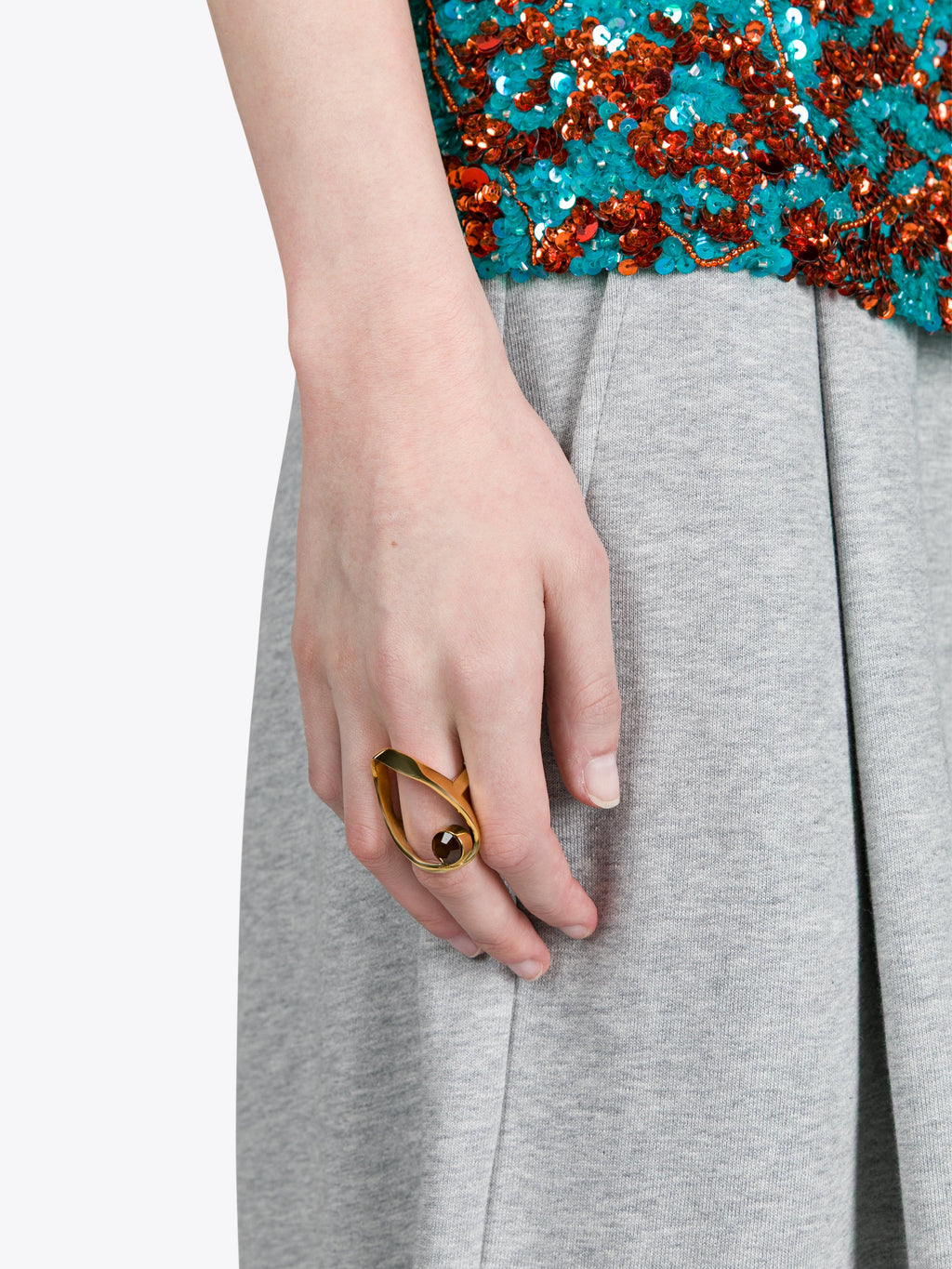 Waved Jewel Ring