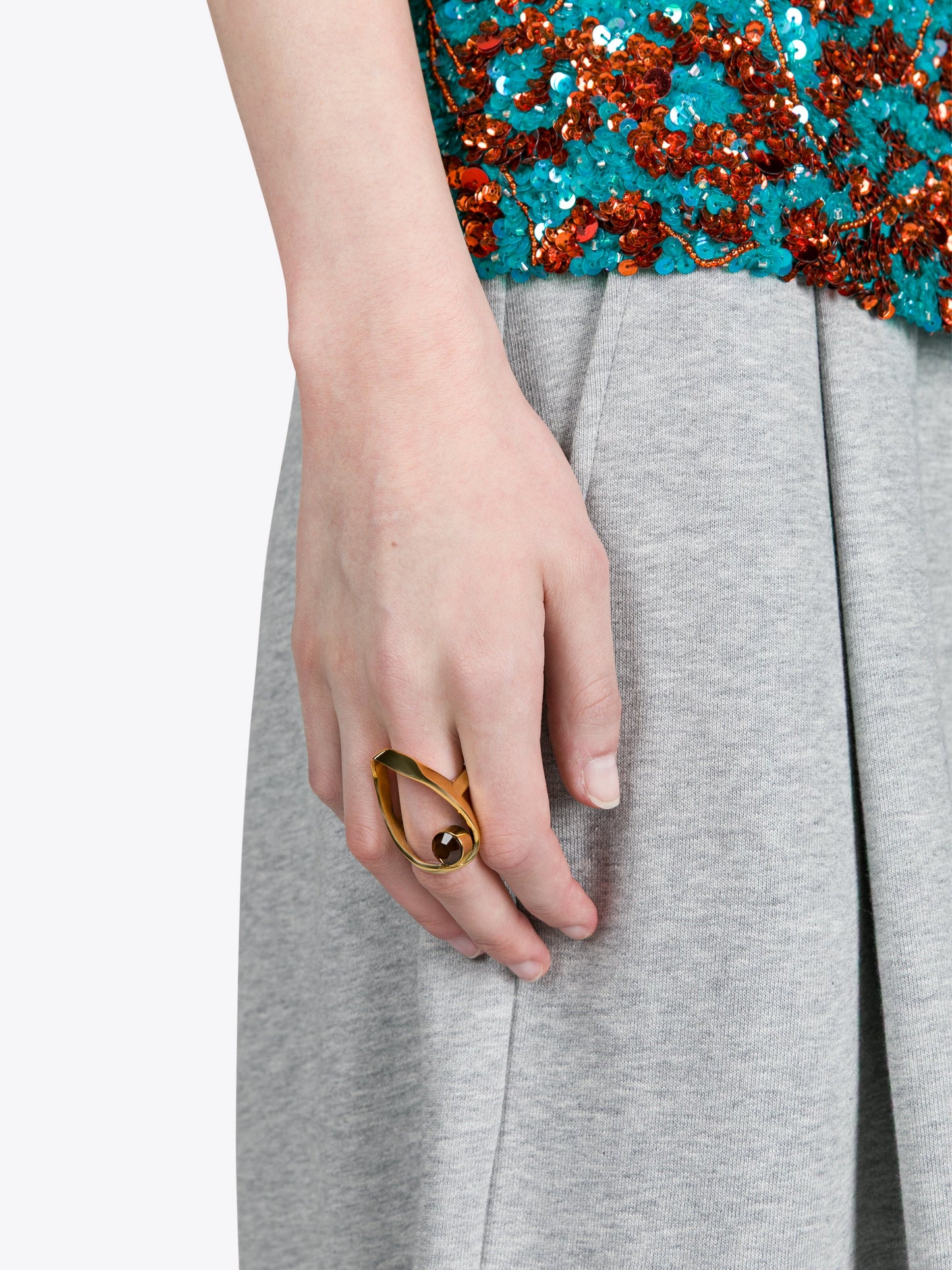 Waved Jewel Ring