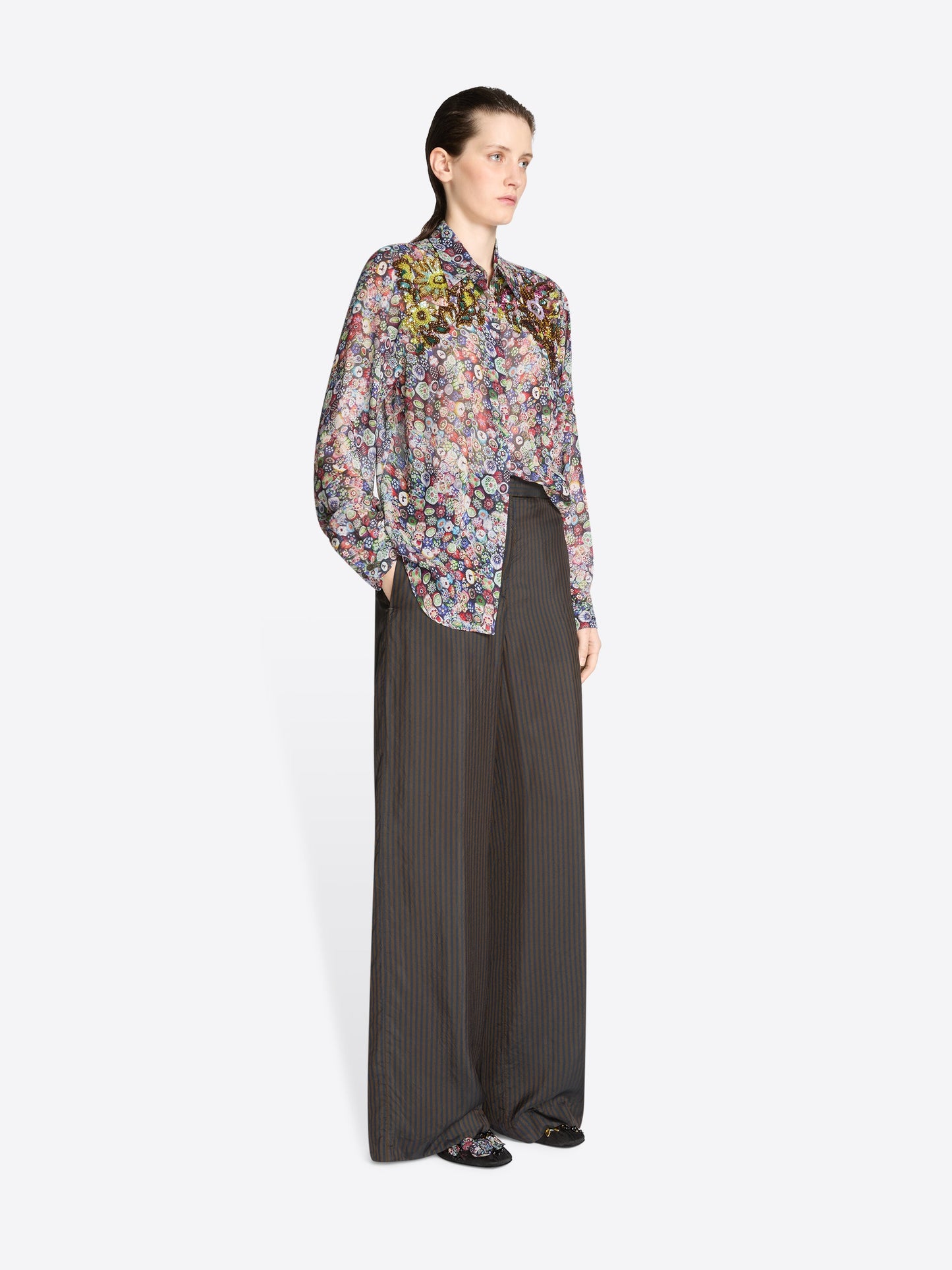 Wide Leg Cupro Pants