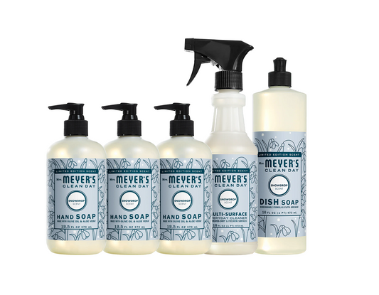 Mrs. Meyer's Snowdrop 5-Count Home Care Essentials Bundle