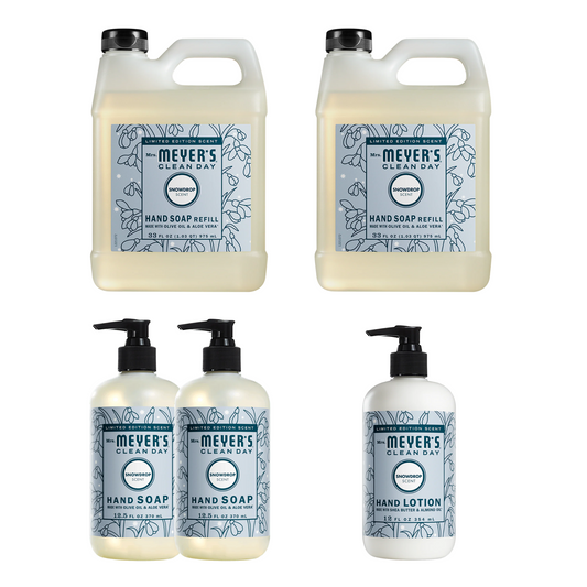 Mrs. Meyer's Snowdrop 5-Count Expanded Hand Care Bundle