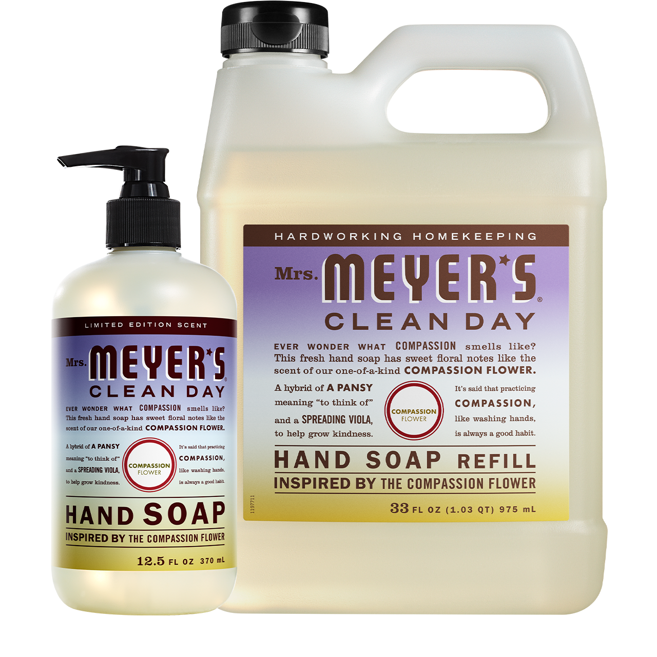 Mrs. Meyer's Compassion Flower Hand Soap with Refill Value Set