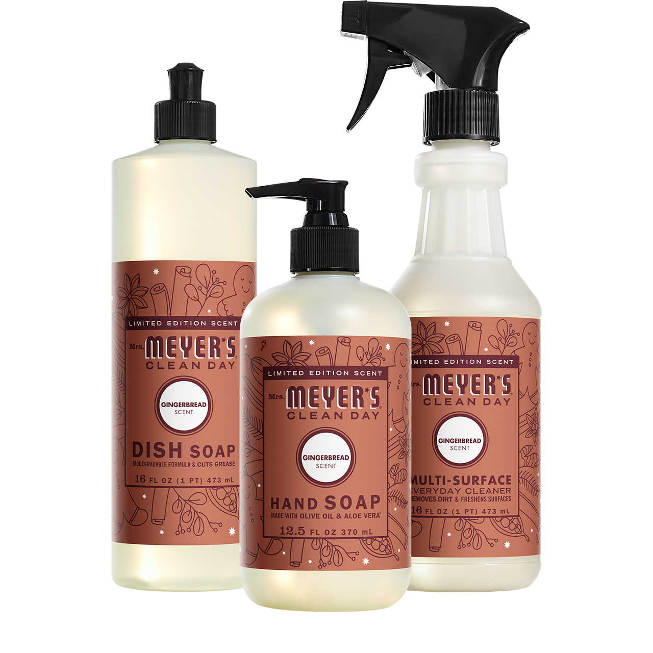 Mrs. Meyer's Gingerbread Essential Kitchen Cleaning Set