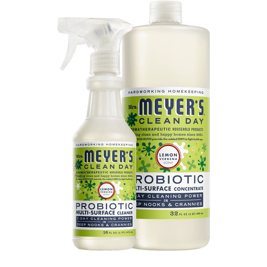 Mrs. Meyer's Lemon Verbena Probiotic Multi-Surface Cleaner and Concentrate Set