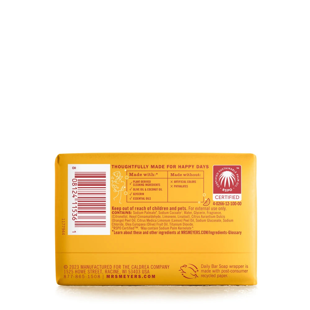 Mrs. Meyer's Clementine Everyday Bar Soap